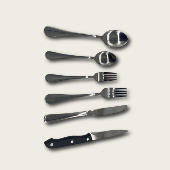 Silver Stainless Steel 24-Piece Western Dining Set