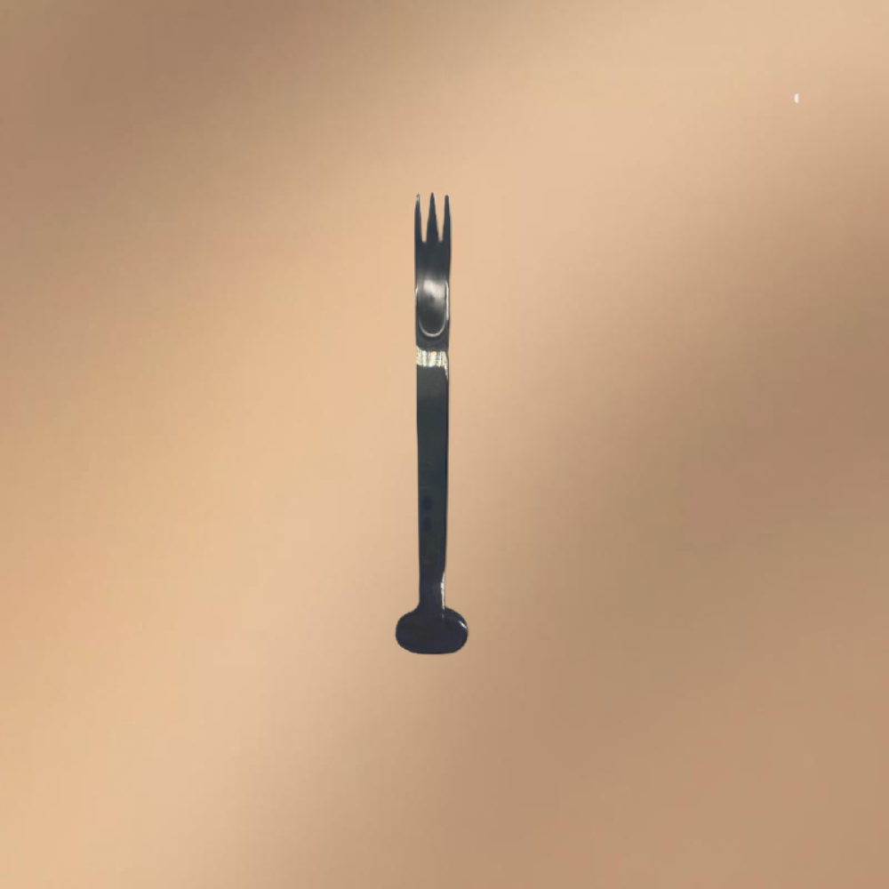 Black Stainless Steel Dessert Fork (With Logo Printing Capability)