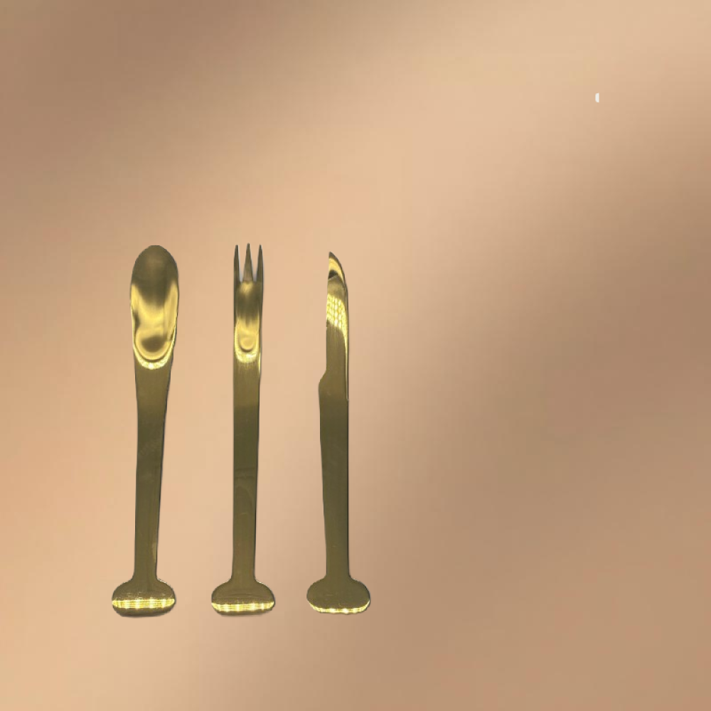 Golden Stainless Steel Dessert Knife (With Logo Printing Capability)