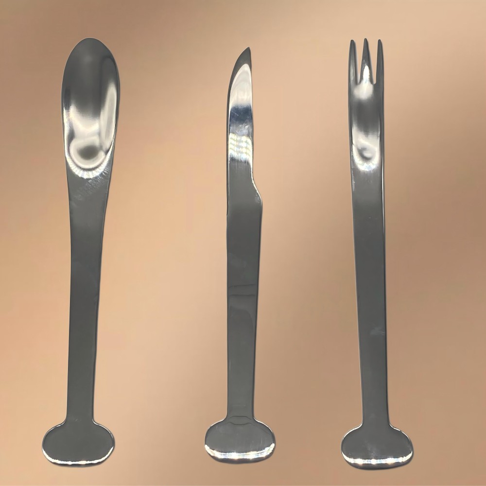 Silver Stainless Steel Dessert Fork (With Logo Printing Capability)