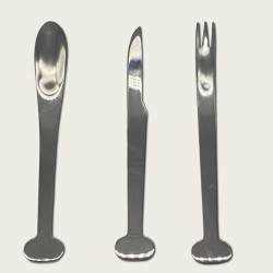 Silver Stainless Steel Dessert Fork (With Logo Printing Capability)