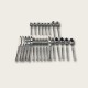 Silver Stainless Steel 24-Piece Tree-Patterned Handle Tableware Set