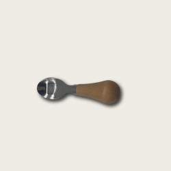 Stainless Steel Short Wooden-Handled Mini Spoon