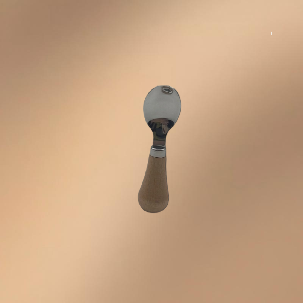 Stainless Steel Short Wooden-Handled Mini Spoon