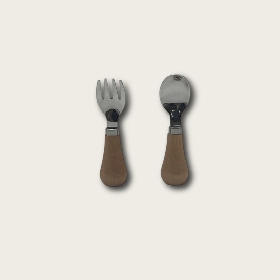 Stainless Steel Short Wooden-Handled Mini Spoon