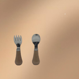 Stainless Steel Short Wooden-Handled Mini Spoon Stainless Steel Short Wooden-Handled Mini Spoon