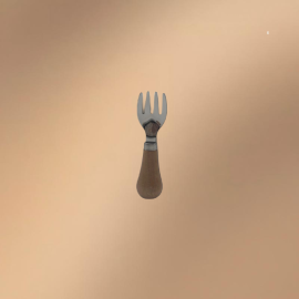 Stainless Steel Short Wooden-Handled Mini Fork