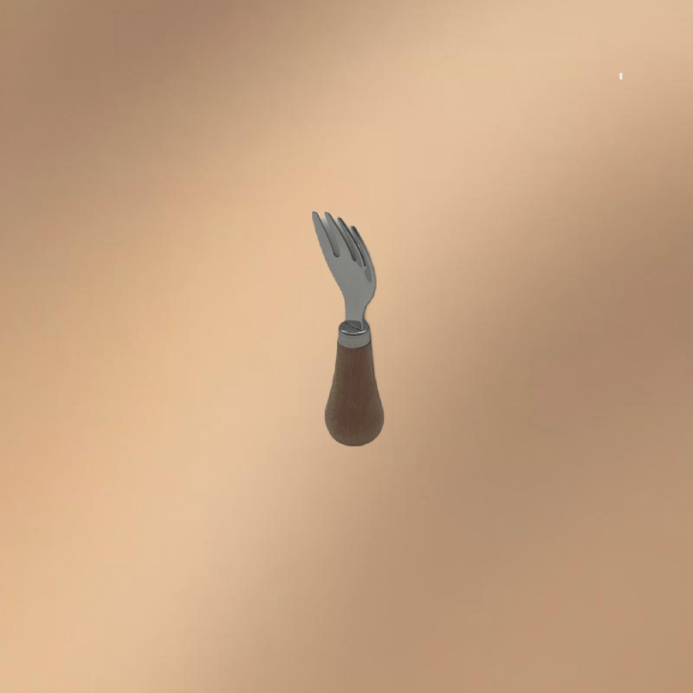 Stainless Steel Short Wooden-Handled Mini Fork