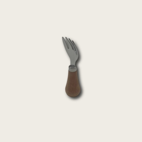 Stainless Steel Short Wooden-Handled Mini Fork